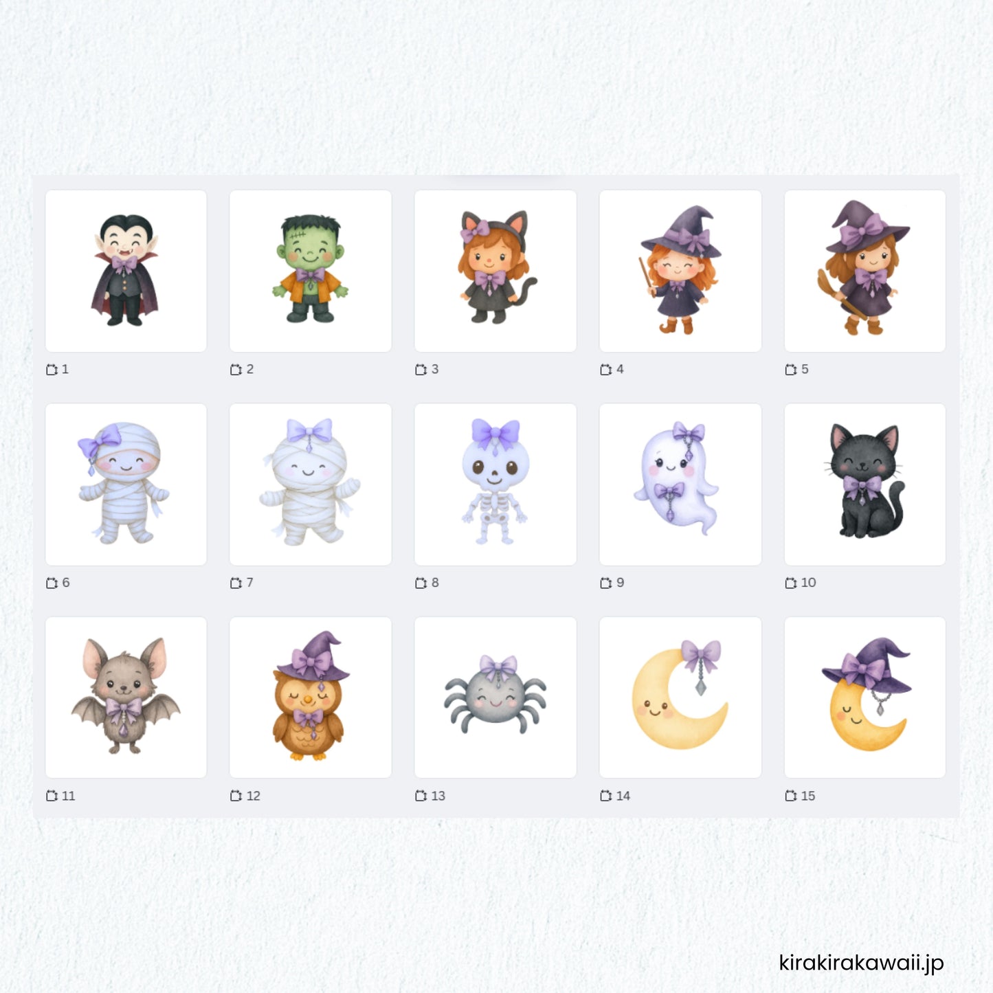 🌙 カワイイなハロウィン水彩クリップアートパック — Kawaii Halloween Watercolor Clipart Pack | PNGs Transparent Background | Commercial Use