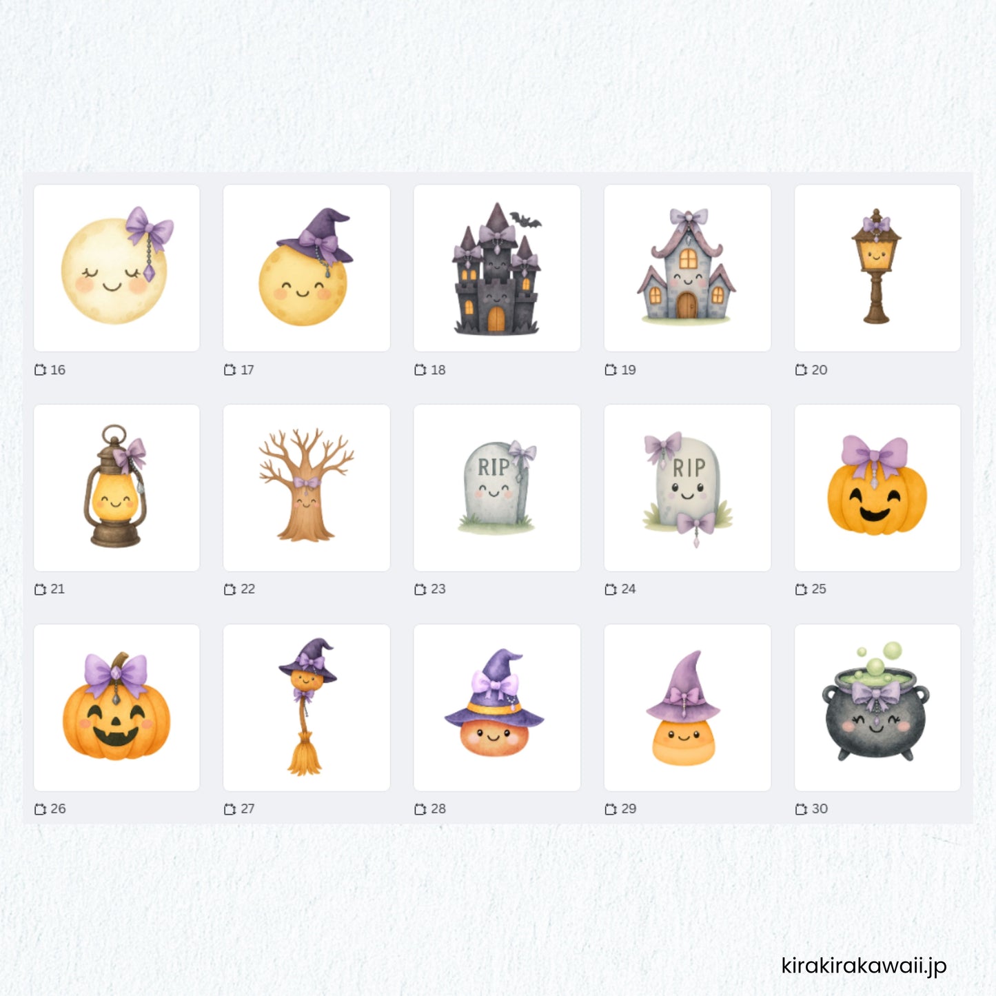 🌙 カワイイなハロウィン水彩クリップアートパック — Kawaii Halloween Watercolor Clipart Pack | PNGs Transparent Background | Commercial Use