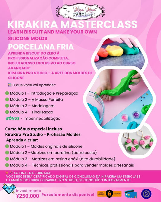 キラキラ・マスタークラス｜シリコン型付きビスケットアート完全講座 ♡ KiraKira Masterclass – Formação Completa em Biscuit com Moldes Artesanais .♡ KiraKira Masterclass – Complete Biscuit Art Course with Silicone Mold Techniques