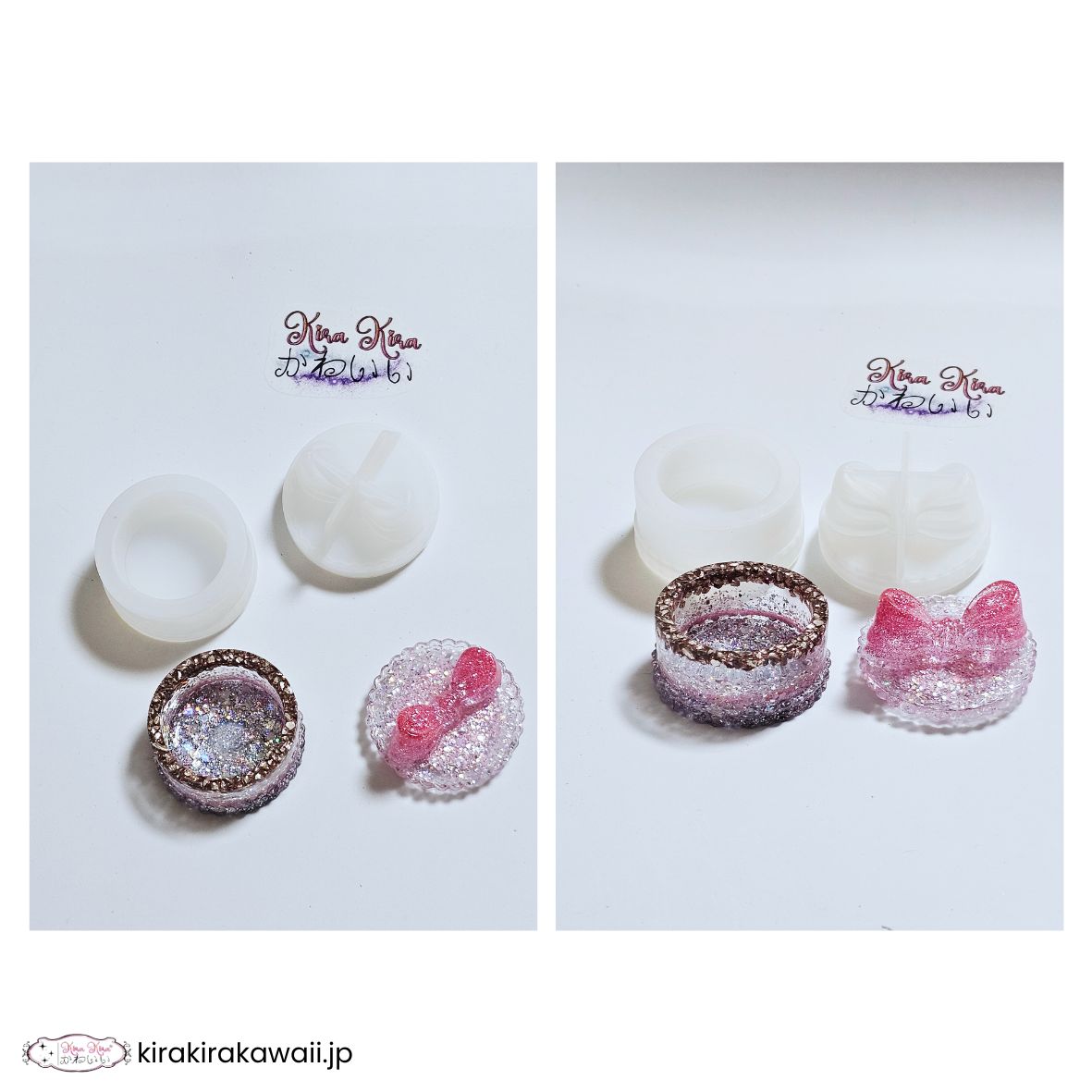 シリコンモールド 丸型 4.5cm （リボン付きフタ・小物入れ用）